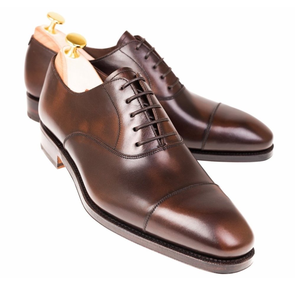 Carmina Cap-Toe Oxfords—Brown Demasquable—Sz. 9.5